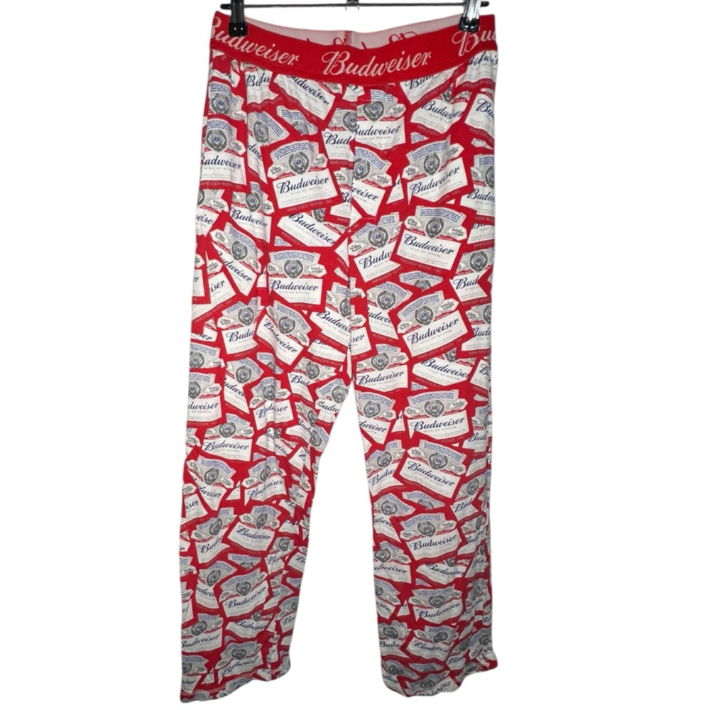 Budweiser Logo Light Weight Stretchy Patterned Lounge Pajama Pants